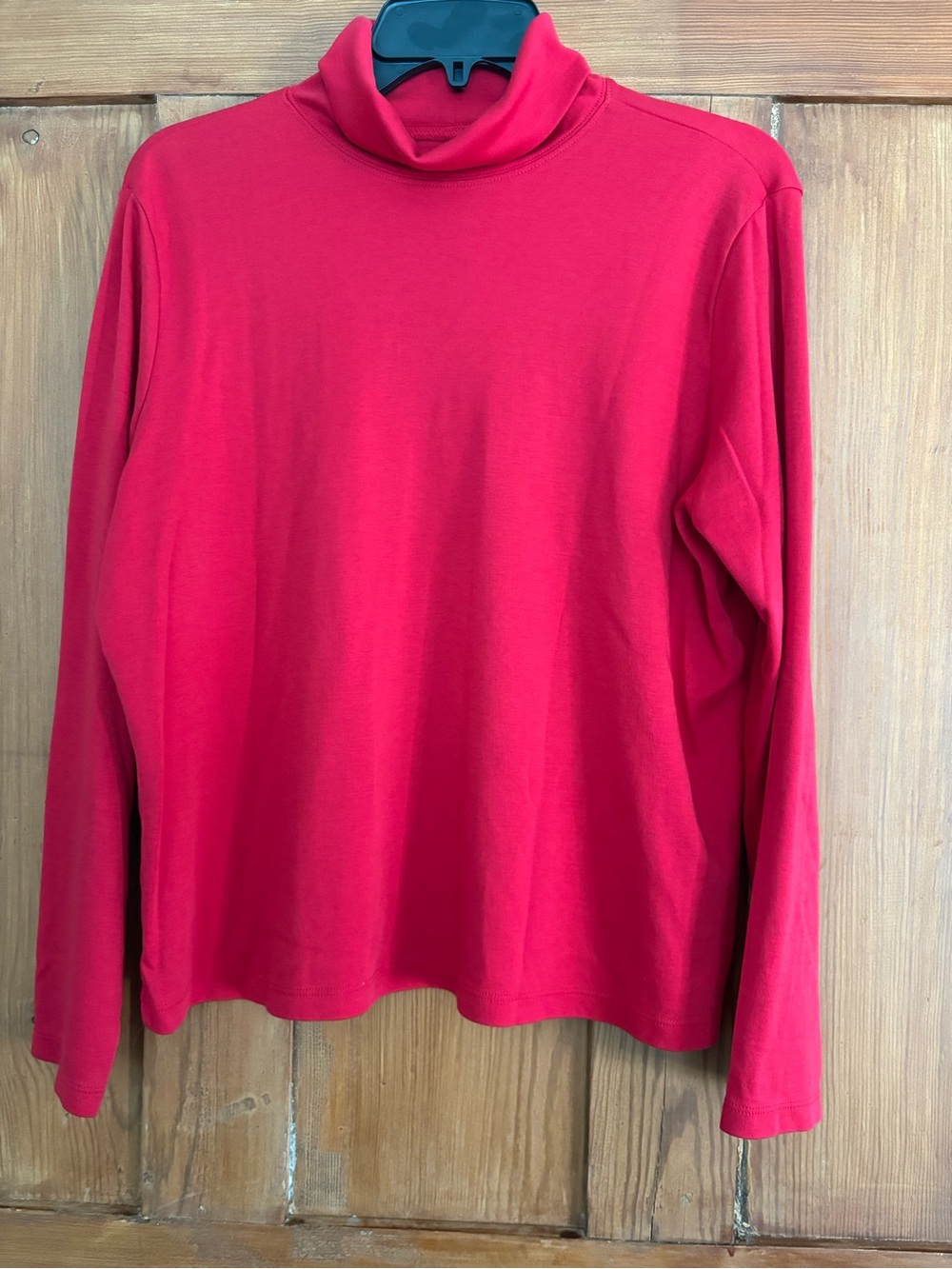 Women’s LL Bean Red Supima Cotton Turtleneck Top Size XL Petite